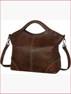 Leather Crossbody Bag Satchel Hobo Handbag Shoulder Purse Cowhide Tote